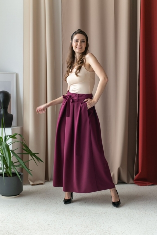 Женская одежда, юбка, артикул: 337-0517, Цвет: Бордовый,  Фабрика Трика, фото №1.