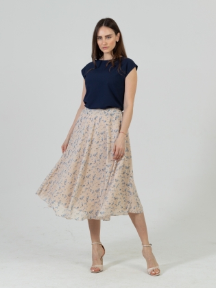 Женская одежда, шифоновая юбка, артикул: 1047-0563, Цвет: бежевый,  Фабрика Трика, фото №1.