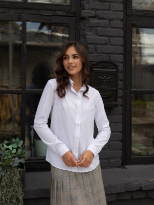 Женская одежда, рубашка, артикул: 976-0702, Цвет: белый,  Фабрика Трика, фото №1.