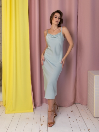 Женская одежда, платье, артикул: 407-0684, Цвет: бирюзовый,  Фабрика Трика, фото №1.