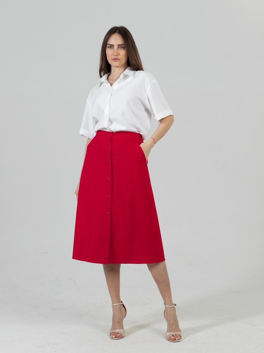 Женская одежда, юбка, артикул: 866-0919, Цвет: красный,  Фабрика Трика, фото №1
