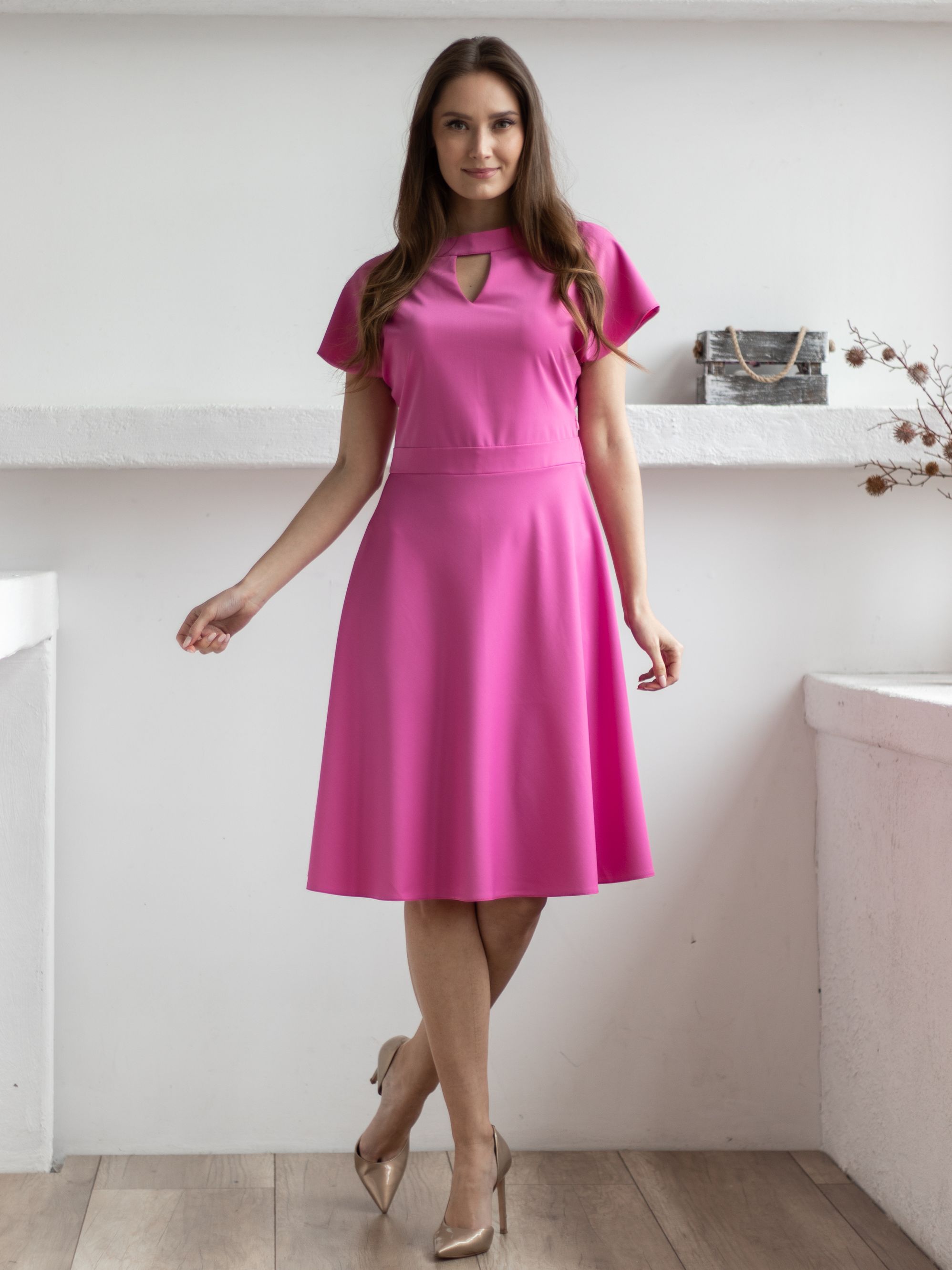 Женская одежда, платье, артикул: 954-750, Цвет: розовый,  Фабрика Трика, фото №1
