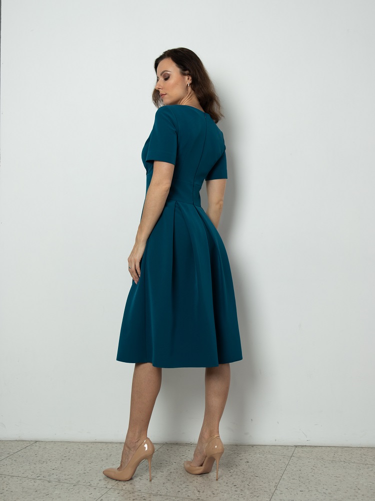 Женская одежда, платье, артикул: 416-0773, Цвет: темно-бирюзовый,  Фабрика Трика, фото №1